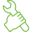 icon of a hand holding a wrench